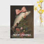 Fishmas Tree Christmas Card Karte (Gelbe Blume)