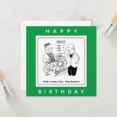 Fishmonger bietet Vicar Holy Mackerel Cartoon Karte (Vorderseite/Rückseite Beispiel)