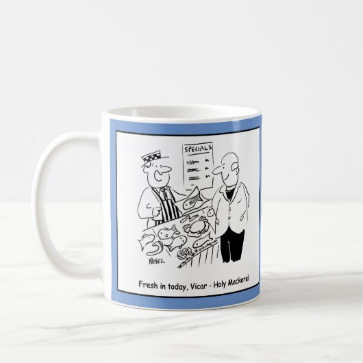 Fishmonger verkauft Heiliges Makerel an Vicar. Kaffeetasse (Links)