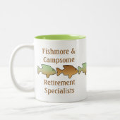 Fishmore u. Campsome, Ruhestands-Tasse Zweifarbige Tasse (Links)
