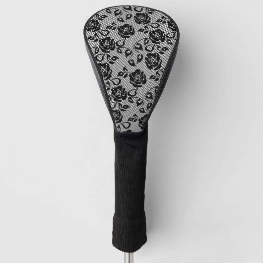 Fishnet Black Lace Golf Head Cover Headcover (Vorderseite)
