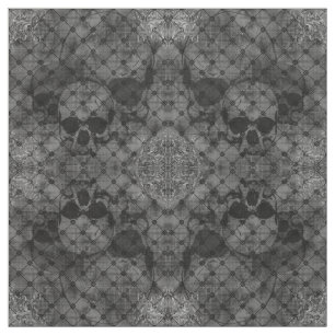 Fishnet Damask Skulls Goth Stoff