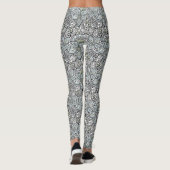 Fishnet lace floral pattern white pink black leggings (Rückseite)