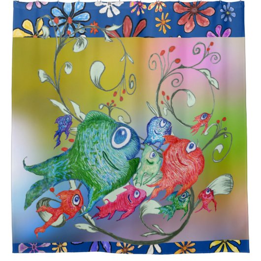 Fishy Antizipations-Duschvorhang Duschvorhang (Vorderseite)