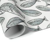 Fishy Blätter Geschenkpapier (Rolleneckpunkt)