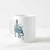 Fishy Blue Octopus Kaffeetasse (Vorderseite Links)