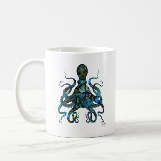 Fishy Blue Octopus Kaffeetasse (Links)