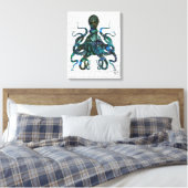 Fishy Blue Octopus Leinwanddruck (Insitu (Schlafzimmer))