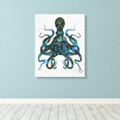 Fishy Blue Octopus Leinwanddruck (Insitu (Holzboden))