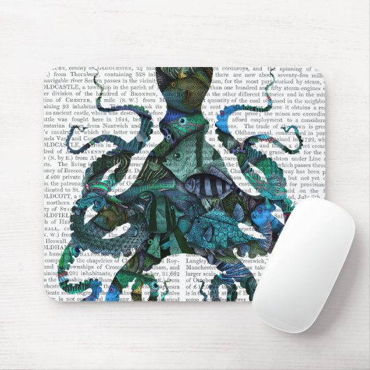 Fishy Blue Octopus Mousepad (Mit Mouse)