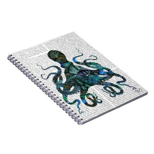 Fishy Blue Octopus Notizblock (Rechte Seite)
