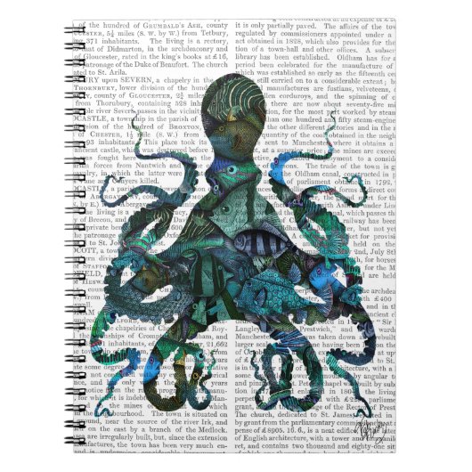 Fishy Blue Octopus Notizblock (Vorderseite)