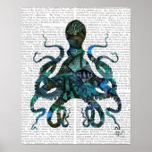 Fishy Blue Octopus Poster (Vorne)