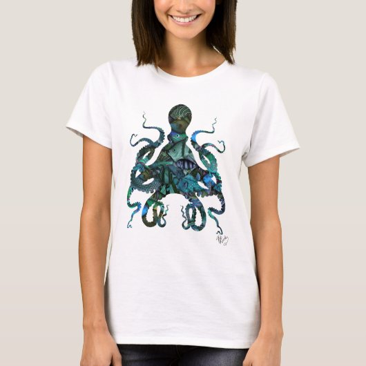 Fishy Blue Octopus T-Shirt (Vorderseite)