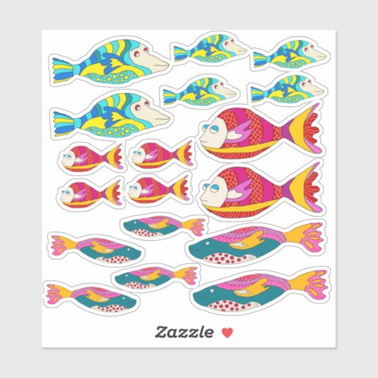 FISHY Decals! Aufkleber (Blatt)
