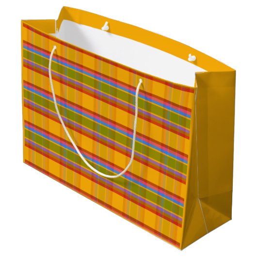 Fishy Kariert FAITT Große Geschenktüte (Rückseite Schrägansicht)