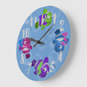 FiShY (mehrfarbig) Große Wanduhr (Winkel)
