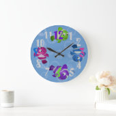 FiShY (mehrfarbig) Große Wanduhr (Zuhause)