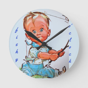 "Fishy o'clock" Runde Wanduhr