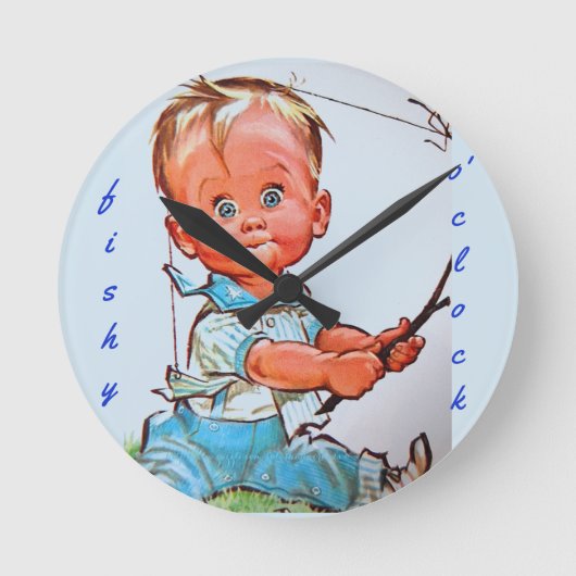 "Fishy o'clock" Runde Wanduhr (Vorderseite)
