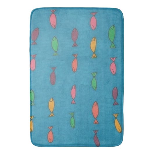 Fishy Pattern Bath Mat Badematte (Vorderseite Vertikal)