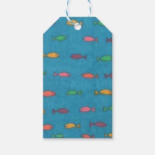 Fishy Pattern Geschenkanhänger (Vorderseite)