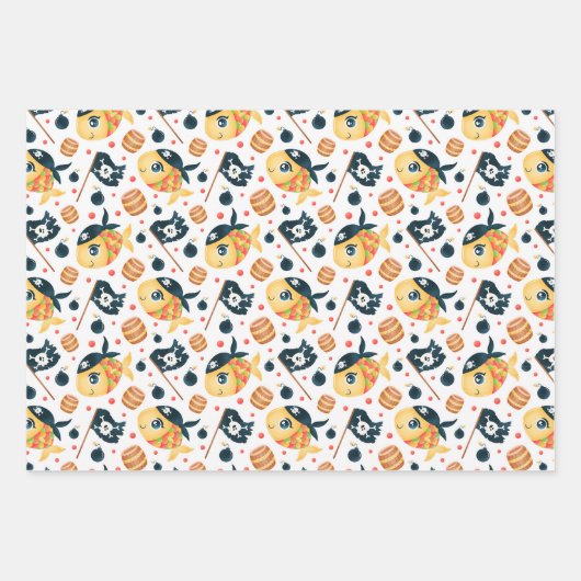 Fishy Pirate Pack Packpapier Geschenkpapier Set (Vorderseite)
