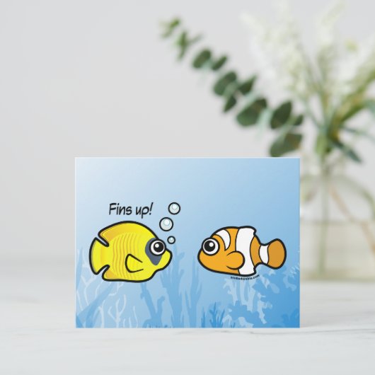 Fishy Robbery: Fins up! Postkarte (Stehend Vorderseite)