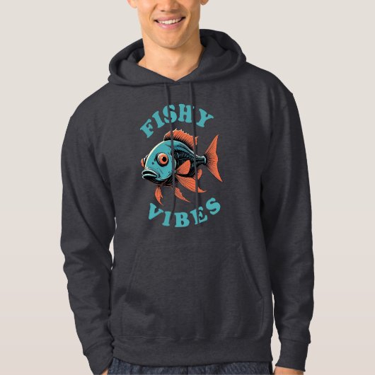 Fishy Vibes — Funny Fish Hoodie (Vorderseite)