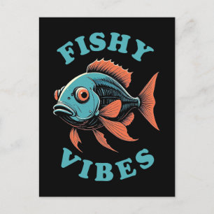 Fishy Vibes — Funny Fish Postkarte