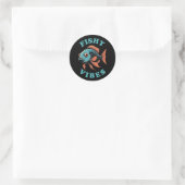 Fishy Vibes — Funny Fish Runder Aufkleber (Tasche)