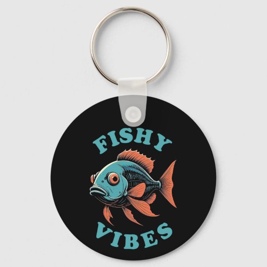 Fishy Vibes — Funny Fish Schlüsselanhänger (Vorderseite)