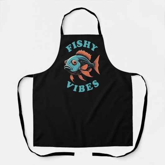Fishy Vibes — Funny Fish Schürze (Vorderseite)
