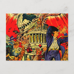 Fiskalische Klippe Politische Apokalypse Postkarte