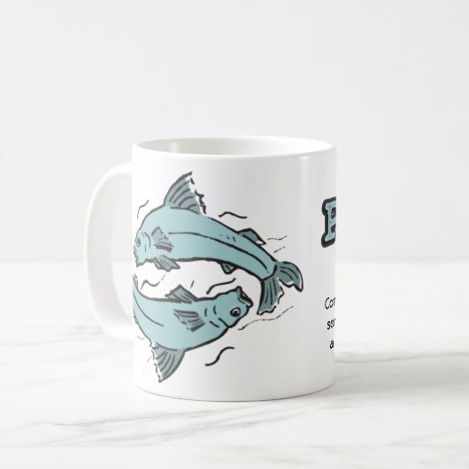 Fisst das Fisch-Wasser-Zeichen astrologische Tasse (Vorderseite Links)