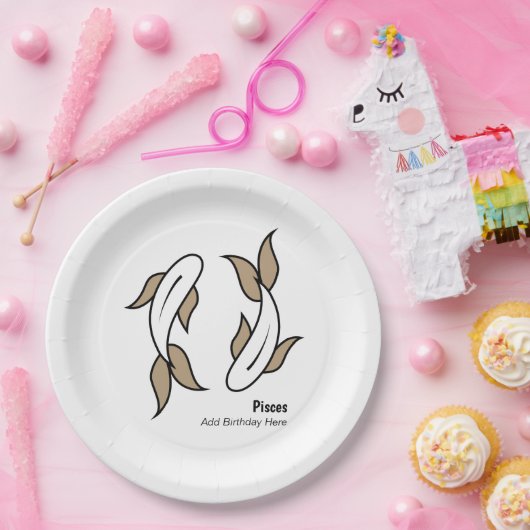 Fisst den personalisierten Zwillingsfisch Pappteller (Party)