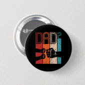 Fist Bump Dad im Quadrat Retro-Vater von zwei Kind Button (Vorne & Hinten)