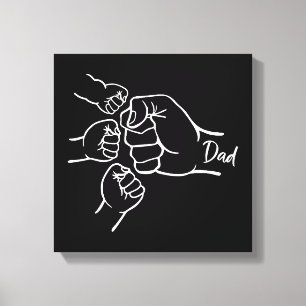 Fist Bump Vater Von Drei Vater Von 3 Papa Glücklic Leinwanddruck