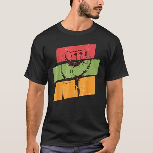 Fist Hand Black History Month Afro African Pride M T-Shirt (Vorderseite)