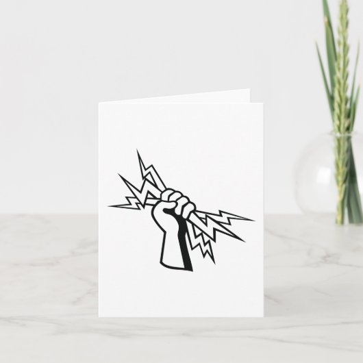 Fist Holding Blitz Bolt Bold Power Karte (Vorderseite)
