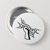Fist Holding Lightning Bolt Bold Power Button (Vorne & Hinten)
