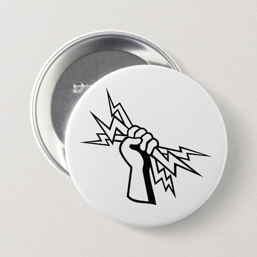 Fist Holding Lightning Bolt Bold Power Button (Vorne & Hinten)