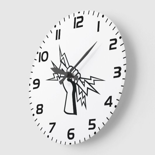 Fist Holding Lightning Bolt Bold Power Große Wanduhr (Winkel)