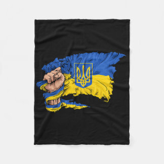 Fist Holding Ukraine Flag Fleecedecke