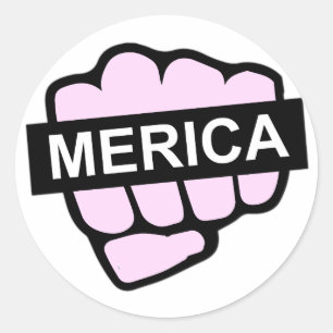 Fist voll von Merica Runder Aufkleber