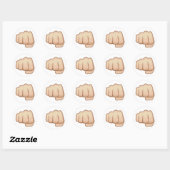 Fisted Handzeichen Emoji Runder Aufkleber (Blatt)