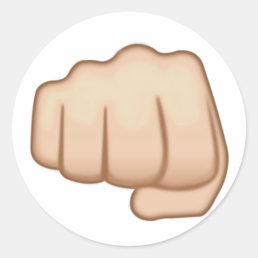 Fisted Handzeichen Emoji Runder Aufkleber (Vorderseite)