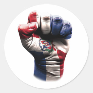 Fistflagge der Republika Dominicana Runder Aufkleber