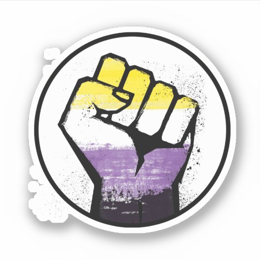 Fistkleber für nichtbinäre Resist Aufkleber (Vorderseite)