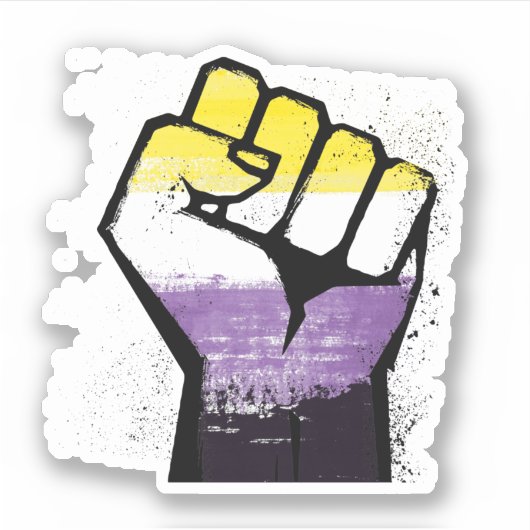 Fistkleber für nichtbinäre Resist Aufkleber (Vorderseite)